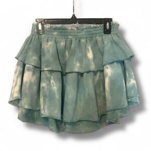 LoveShackFancy Tie Dye Tiered Mini Skirt
